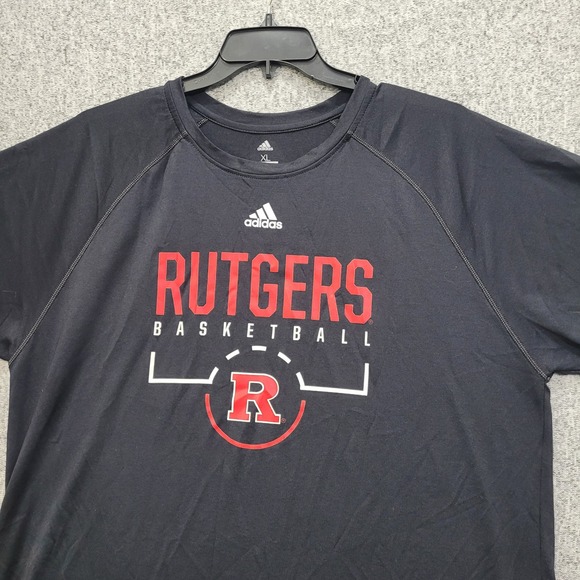 Adidas Rutgers Basketball T Shirt‎ Mens XL Climalite Black Red Athletic - Picture 4 of 8